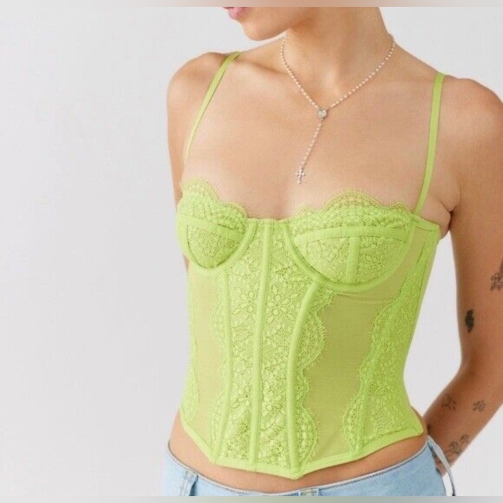 Green Urban Modern Love Corset, Size S, New with Tags